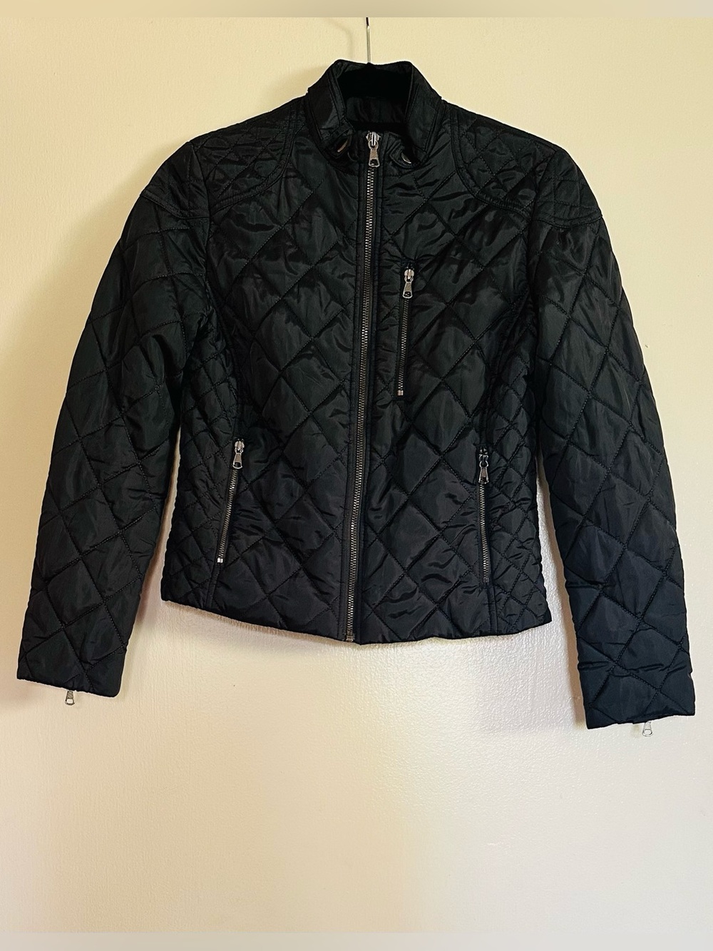 Banana Republic Black Quilted Jacket Petite XS